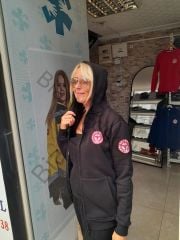 112 Acil Sağlık Kapşonlu Fermuarlı  Polar Siyah