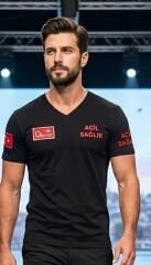 V - Yaka PENYE  112 Acil Sağlık siyah TİŞÖRT