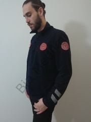 Yeni 112 Acil Sağlık Yarım Fermuarlı Balıkçı Sweat (Lacivert)