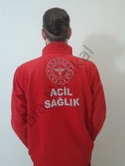 Yeni 112 Acil Sağlık Yarım Fermuarlı Balıkçı Sweat (Kırmızı)