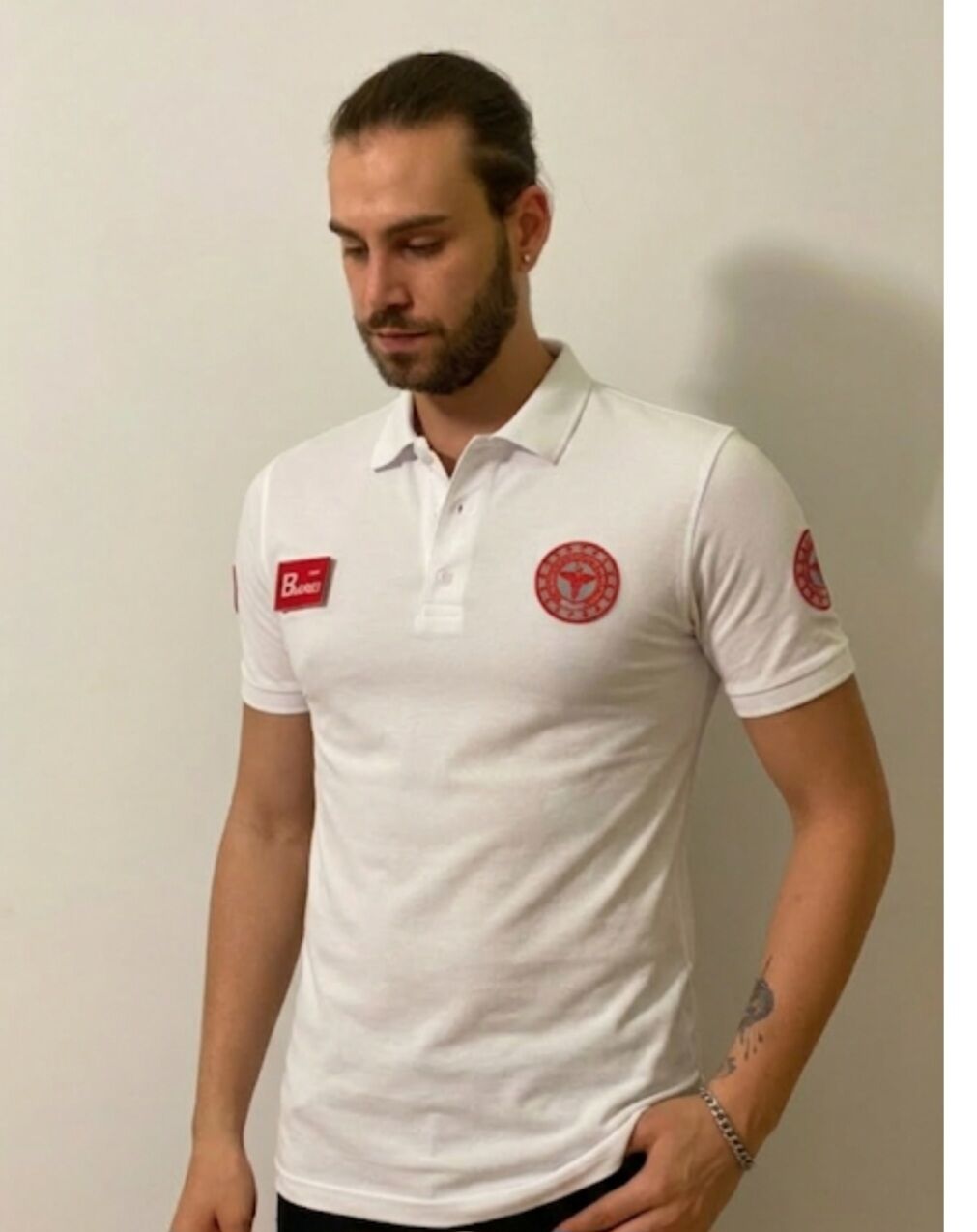 Polo yaka  Acil Sağlık T-shirt (Beyaz)