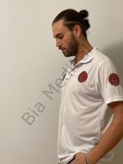 Polo yaka Lacoste Acil Sağlık T-shirt (Beyaz)