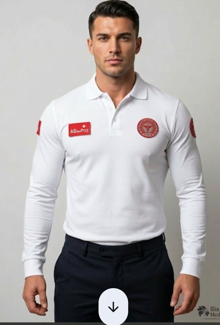 Polo yaka Lacoste Acil Sağlık (Beyaz Uzun Kol)