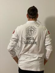 Polo yaka Lacoste Acil Sağlık (Beyaz Uzun Kol)