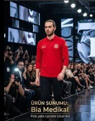 Polo yaka Lacoste Acil Sağlık (Kırmızı Uzun Kol) tişört