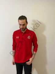 Polo yaka Lacoste Acil Sağlık (Kırmızı Uzun Kol) tişört