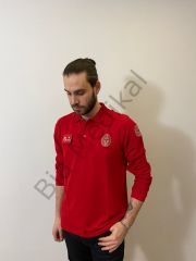 Polo yaka Lacoste Acil Sağlık (Kırmızı Uzun Kol) tişört