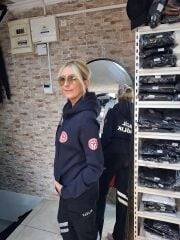 112 Acil Sağlık Kapşonlu fermuarlı Polar Lacivert