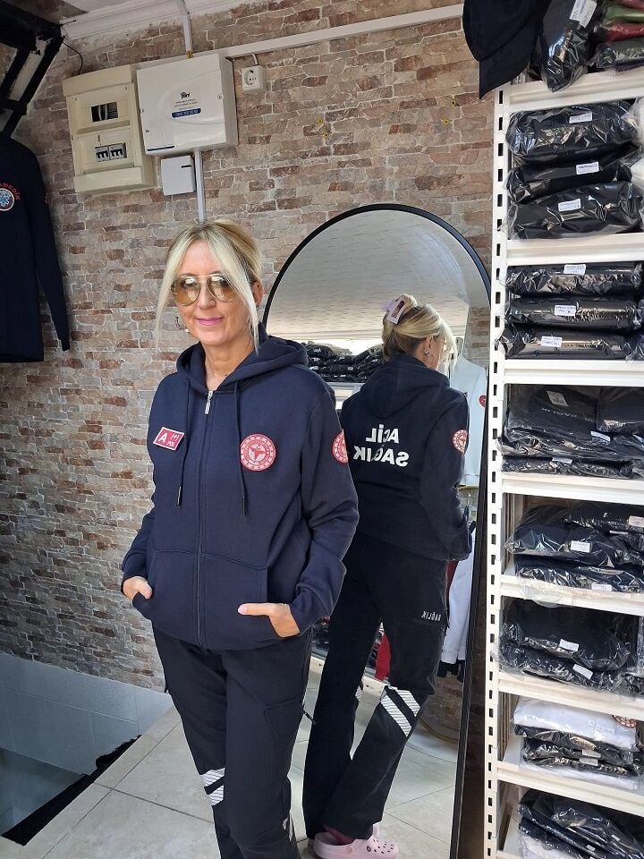 112 Acil Sağlık Kapşonlu fermuarlı Polar Lacivert