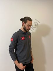 Polo yaka Lacoste Acil Sağlık (gri Uzun Kol)