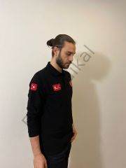 Polo yaka Lacoste Acil Sağlık (Siyah Uzun Kol)