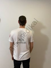 Sıfır yaka Comfort Acil Sağlık (Beyaz) tişört