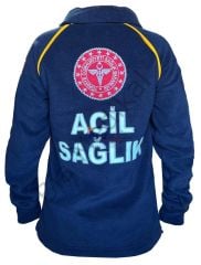 112 Acil Sağlık Yarım Fermuarlı Balıkçı Sweat (Lacivert)