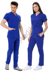 Hemsire formasi likralı scrubs S - 40 Beden - Açık Mürdüm