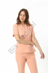 Gofre Likralı Takım (Gizli Cepli ) L - 44 Beden - Somon