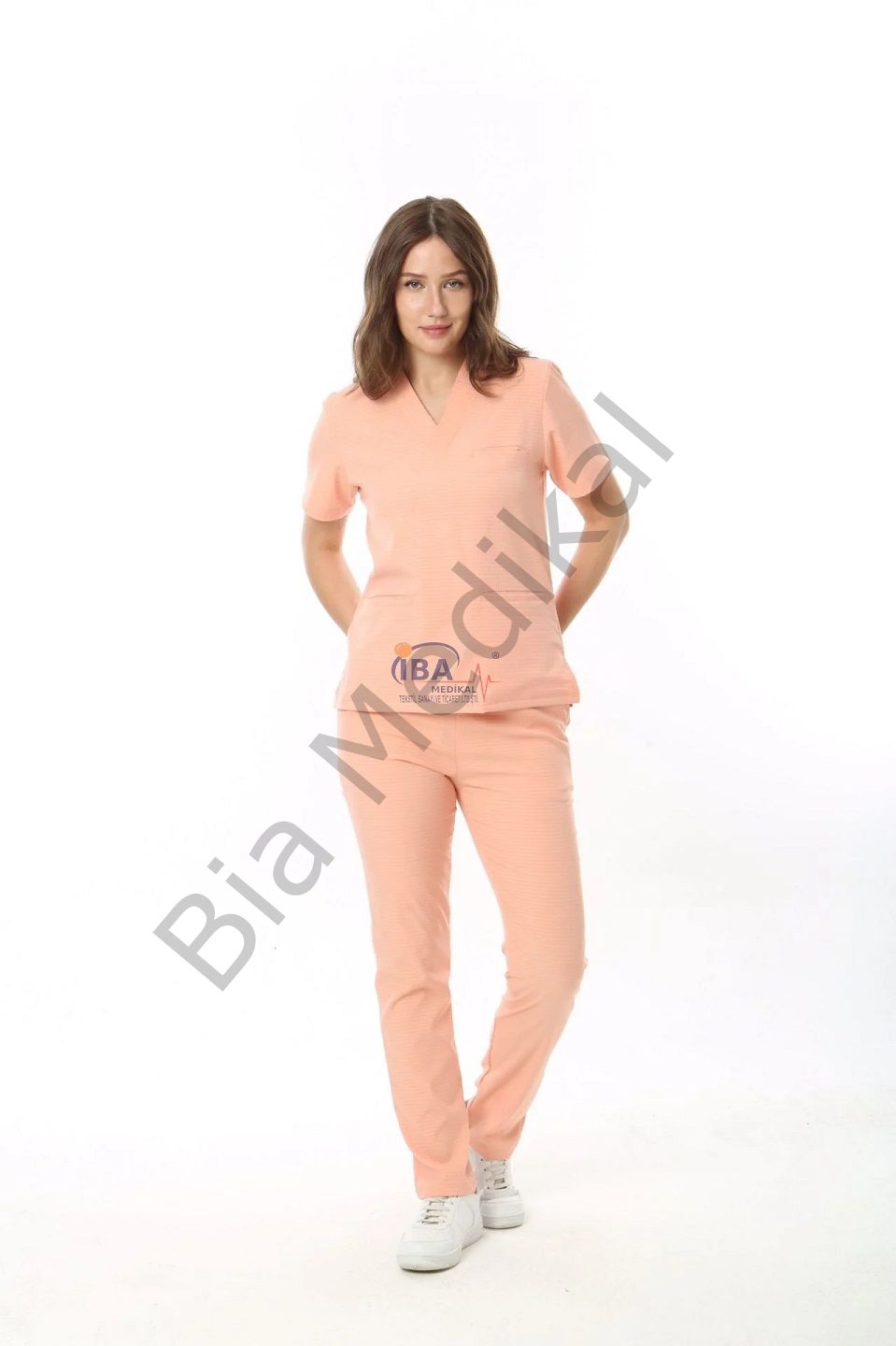 Gofre Likralı Takım (Gizli Cepli ) XXS - 36 Beden - Somon