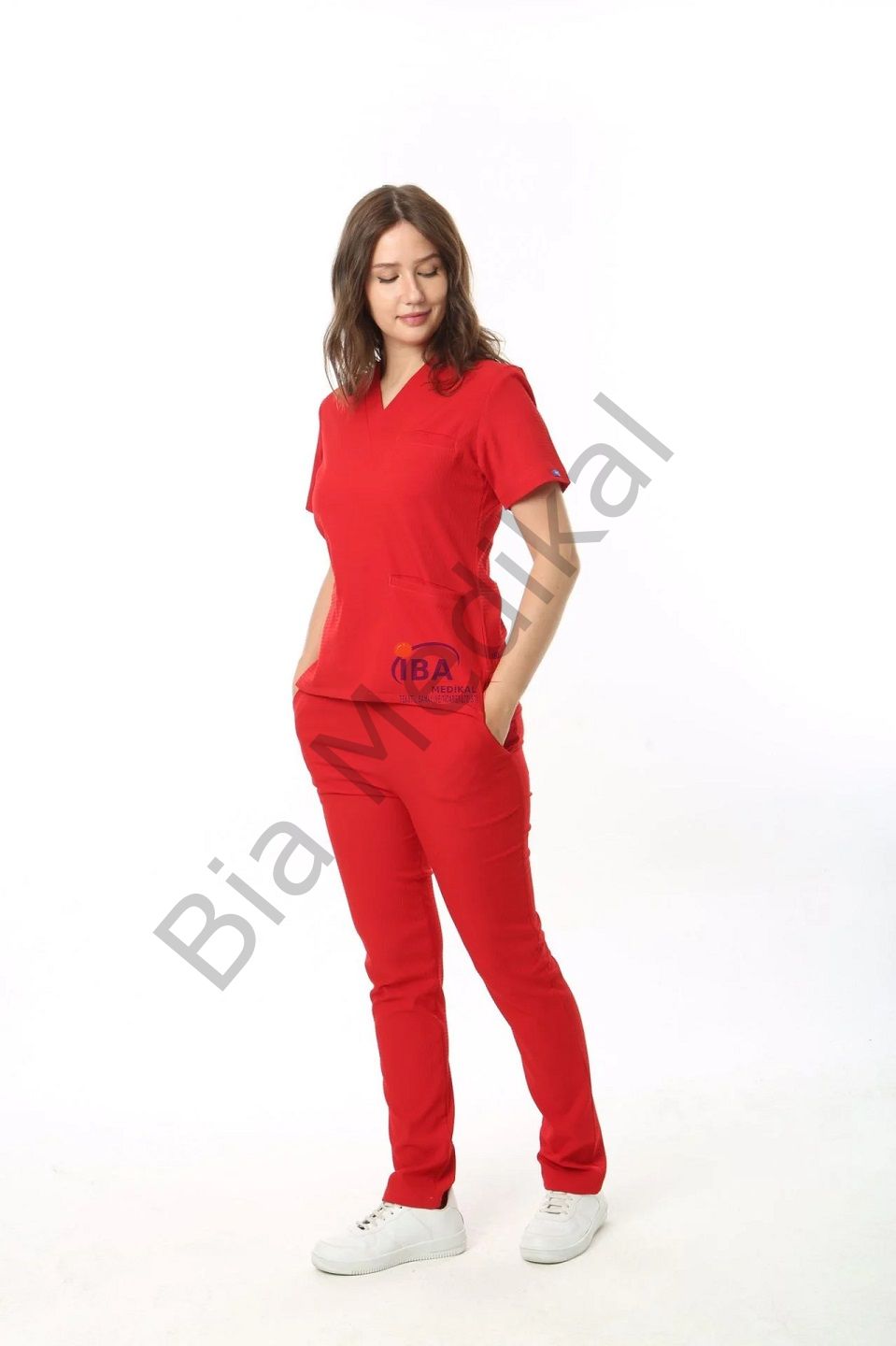 Gofre Likralı Takım (Gizli Cepli ) XL - 46-48 Beden - Kırmızı