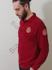 112 Polo yaka acil sağlık tişört Lacoste (Bordo Uzun Kol)