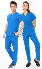 Hemsire formasi likralı scrubs XL - 46-48 Beden - Açık Petrol Yeşili