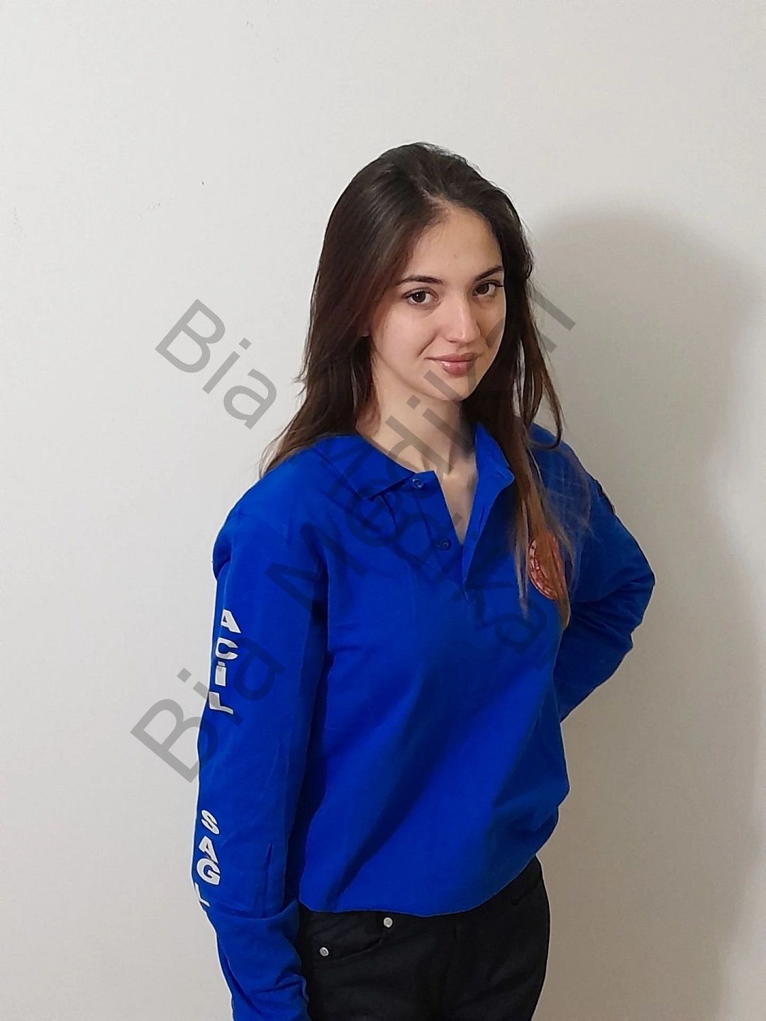 112 Polo yaka tişört Lacoste Acil Sağlık (Saks mavisi Uzun Kol)