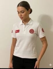 Polo yaka Acil Sağlık T-shirt  (Beyaz)
