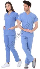 Hemsire formasi likralı scrubs 3XL - 54-56 Beden - Parlement Mavisi