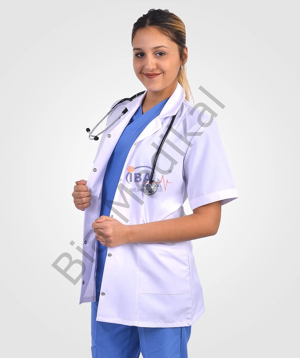 Doktor Önlükleri Önlük - Önlük - Kısa - Bayan - Klasik Yaka