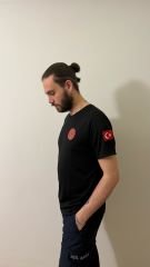 Sıfır yaka Comfort  Acil Sağlık tişört (Siyah)