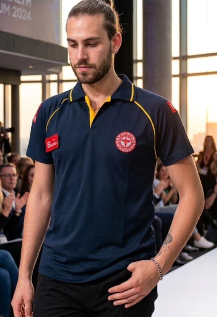 Polo yaka lakost acil sağlık lacivert tişört