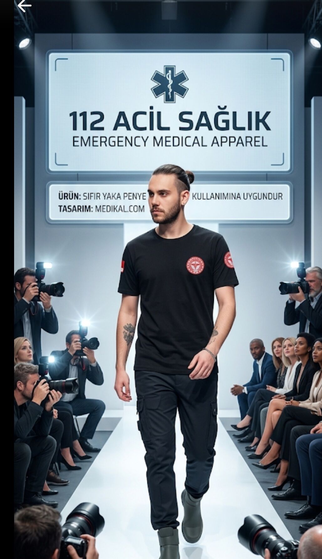 Sıfır Yaka PENYE  112 Acil Sağlık (Siyah) tişört