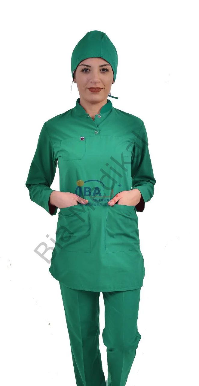 i-Soft Tesettür Likralı Takım XXS - 36 Beden - Açık Petrol Yeşili