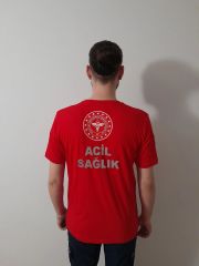 Sıfır Yaka PENYE  112 Acil Sağlık (Kırmızı) tişört