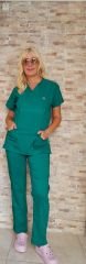 Hemsire formasi Ameliyathane yeşili   Likralı scrubs