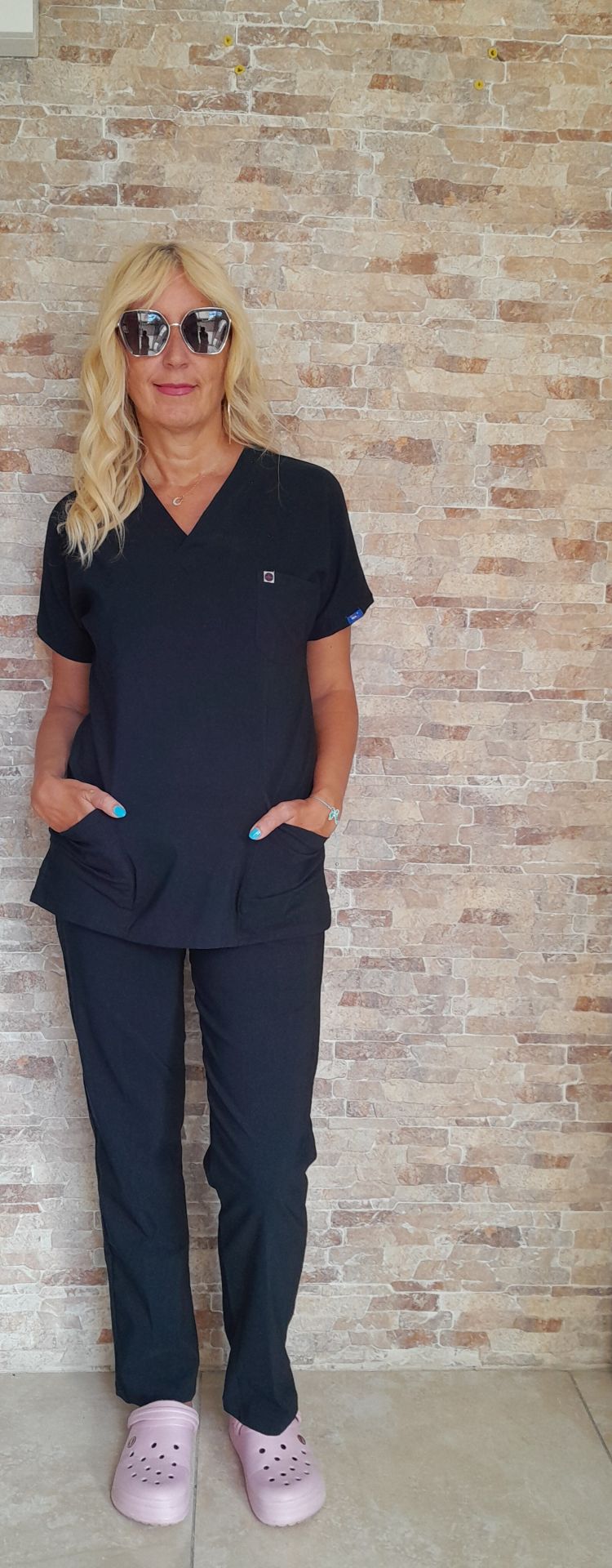 Hemşire forması Lacivert  Likralı  scrubs