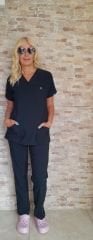 Hemşire forması Lacivert  Likralı  scrubs