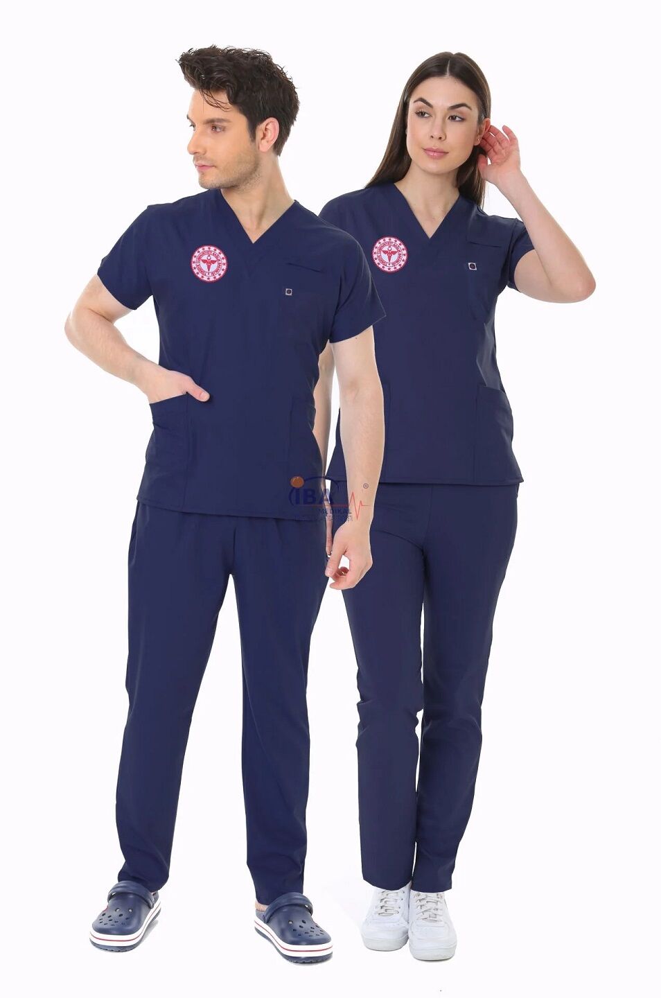 Hemşire forması Lacivert  Likralı  scrubs