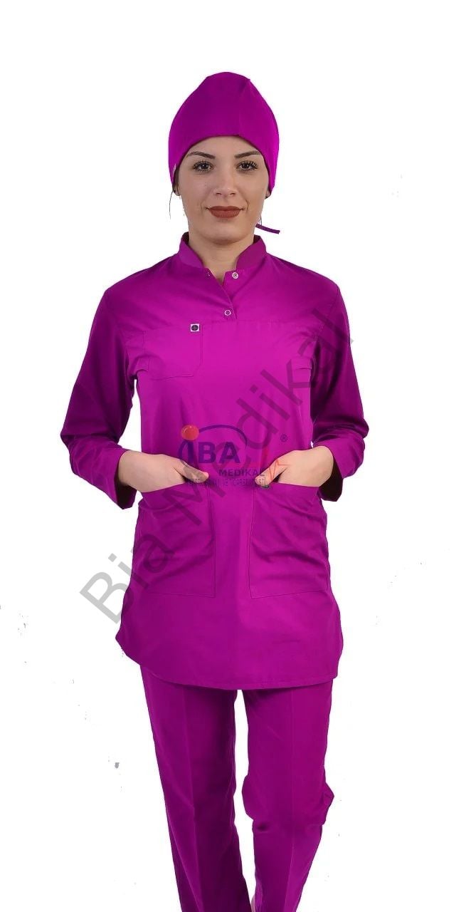 i-Soft Tesettür Likralı Takım 3XL - 54-56 Beden - Mürdüm