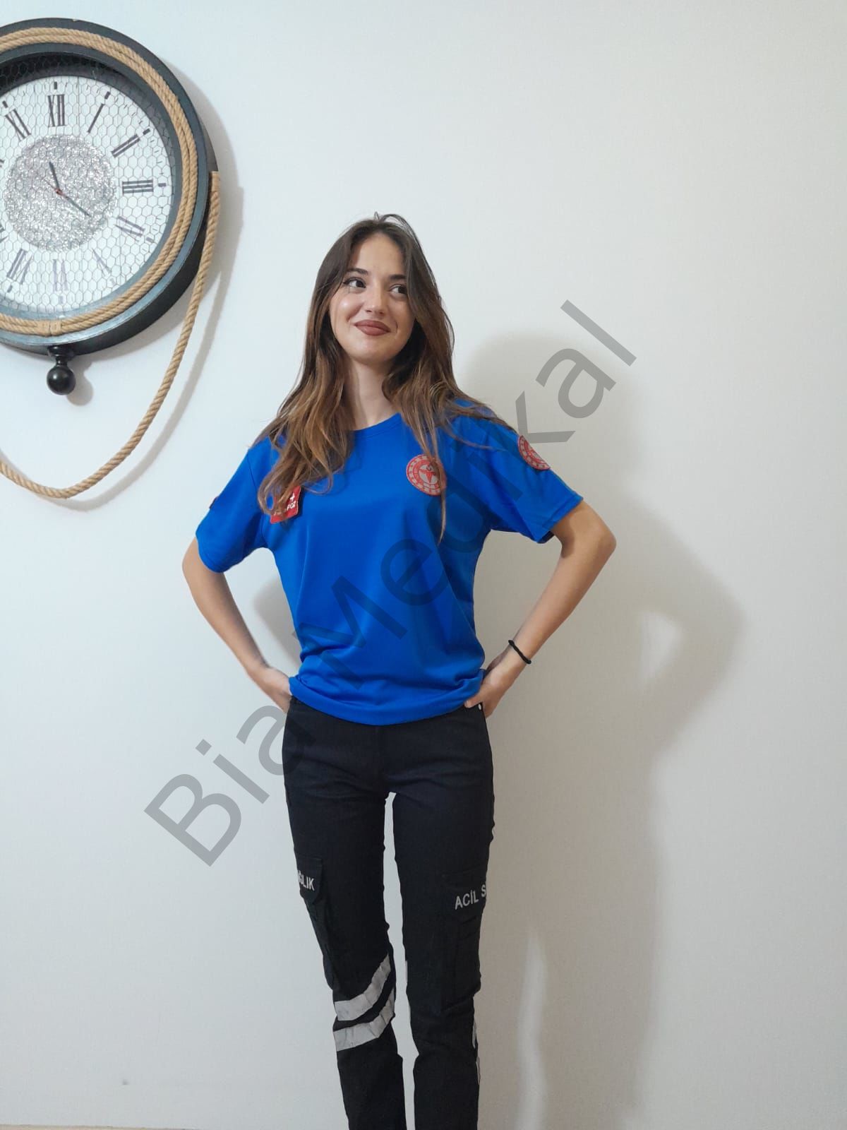 Sıfır yaka Comfort Acil Sağlık (Saks Mavi)