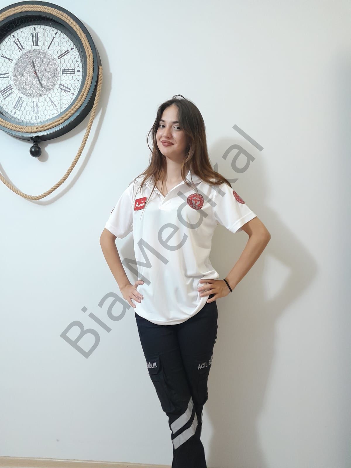 Polo yaka Comfort  Acil Sağlık (Beyaz) tişört