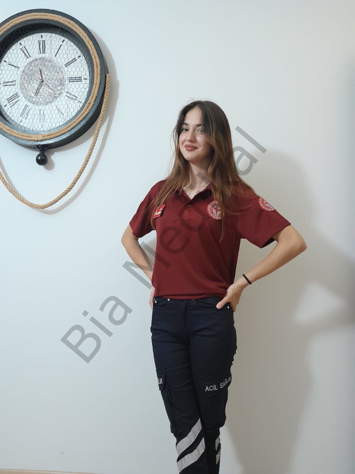 Polo yaka Comfort  112 Acil Sağlık (Bordo) tişört