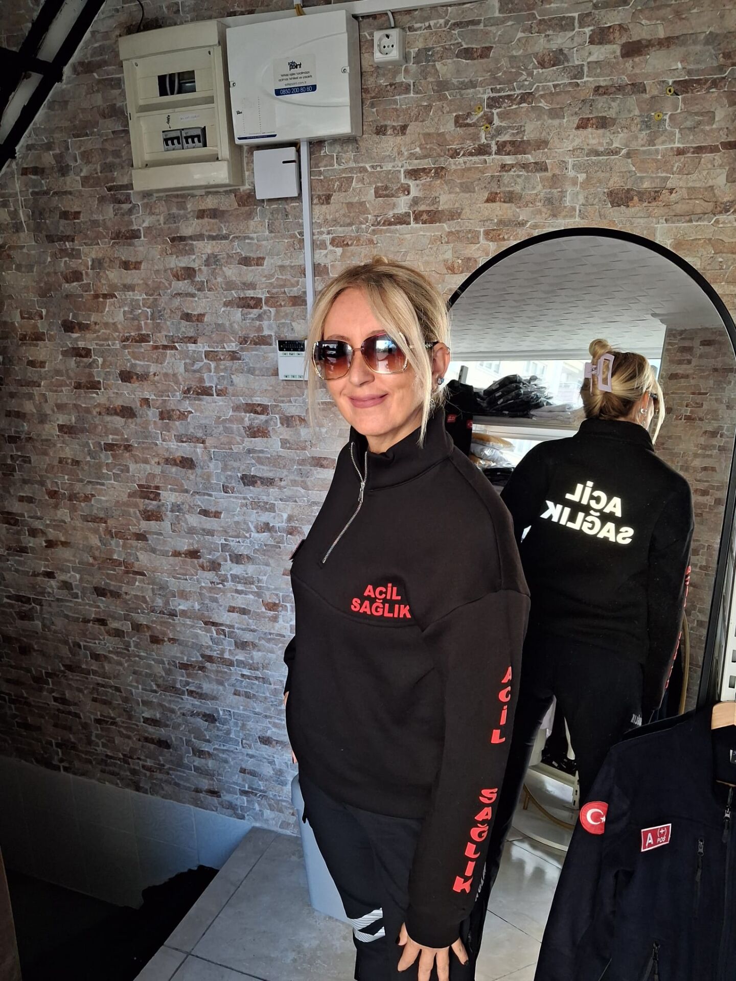 Yeni 112 Acil Sağlık Yarım Fermuarlı Balıkçı Sweat (SİYAH)