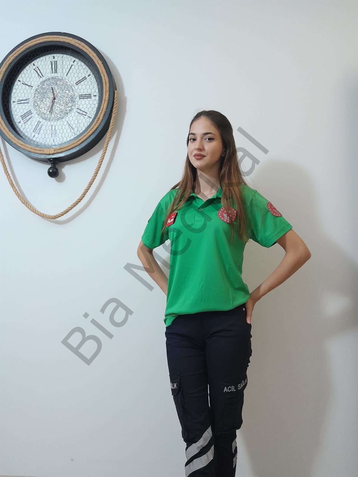 Polo yaka Comfort  112 Acil Sağlık T-shirt (Yeşil)