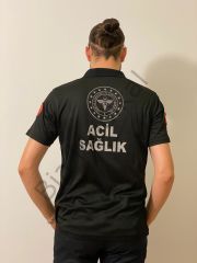 Polo yaka Comfort  Acil Sağlık (Siyah) tişört