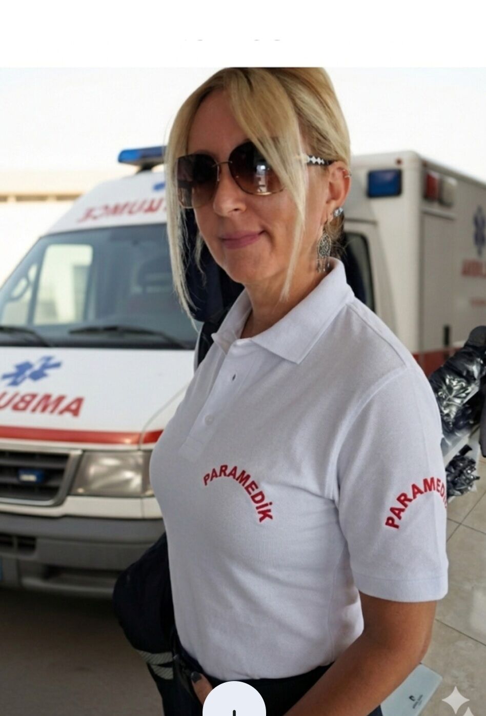 Polo yaka Paramedik t-shirt 2025 (Beyaz)(bia30)