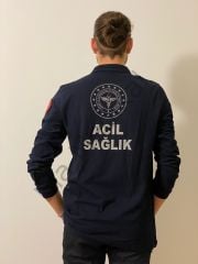 Polo yaka Lacoste Acil Sağlık (Lacivert Uzun Kol)