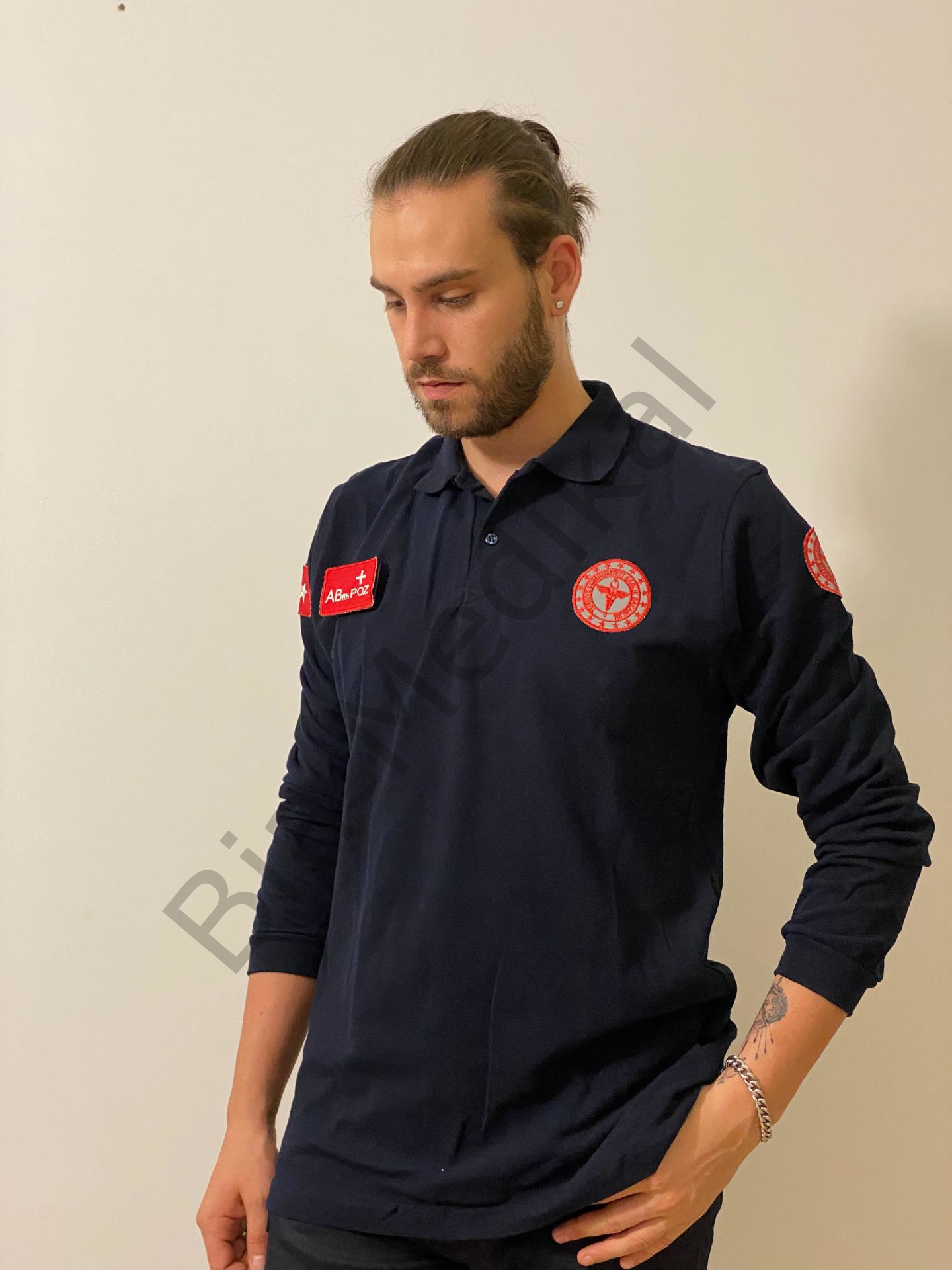 Polo yaka Lacoste Acil Sağlık (Lacivert Uzun Kol)