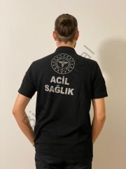 Polo yaka Lacoste Acil Sağlık (Siyah) tişört