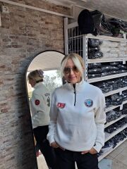 Paramedik  Yarım Fermuarlı Balıkçı Sweat (Beyaz) nakışlı