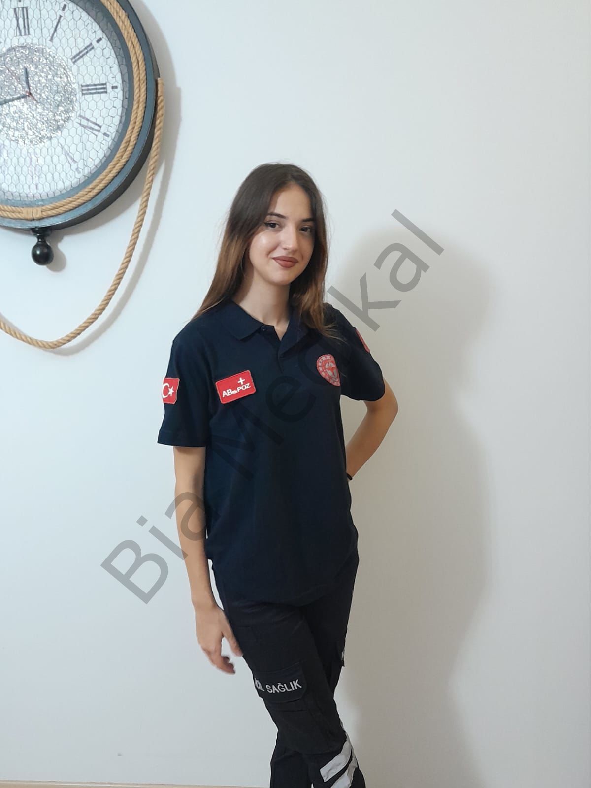 Polo yaka Lacoste Acil Sağlık (Lacivert) tişört