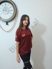 Sıfır yaka Comfort 112 Acil Sağlık T-shirt (Bordo)